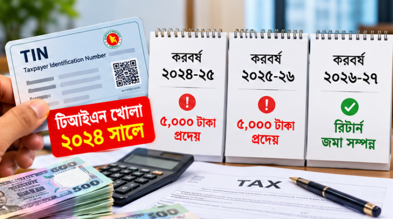 ২০২৪ সালে টিআইএন খুলে পুরোনো রিটার্নে ১০ হাজার টাকা অতিরিক্ত কর!