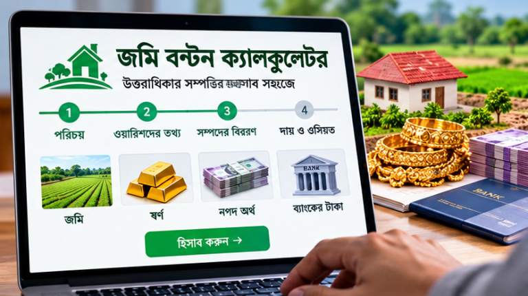 শতাংশের হিসাব থেকে ওয়ারিশের তালিকা