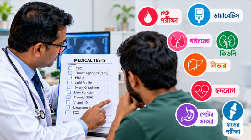 ঢাকায় চিকিৎসা পরীক্ষার খরচ কত?